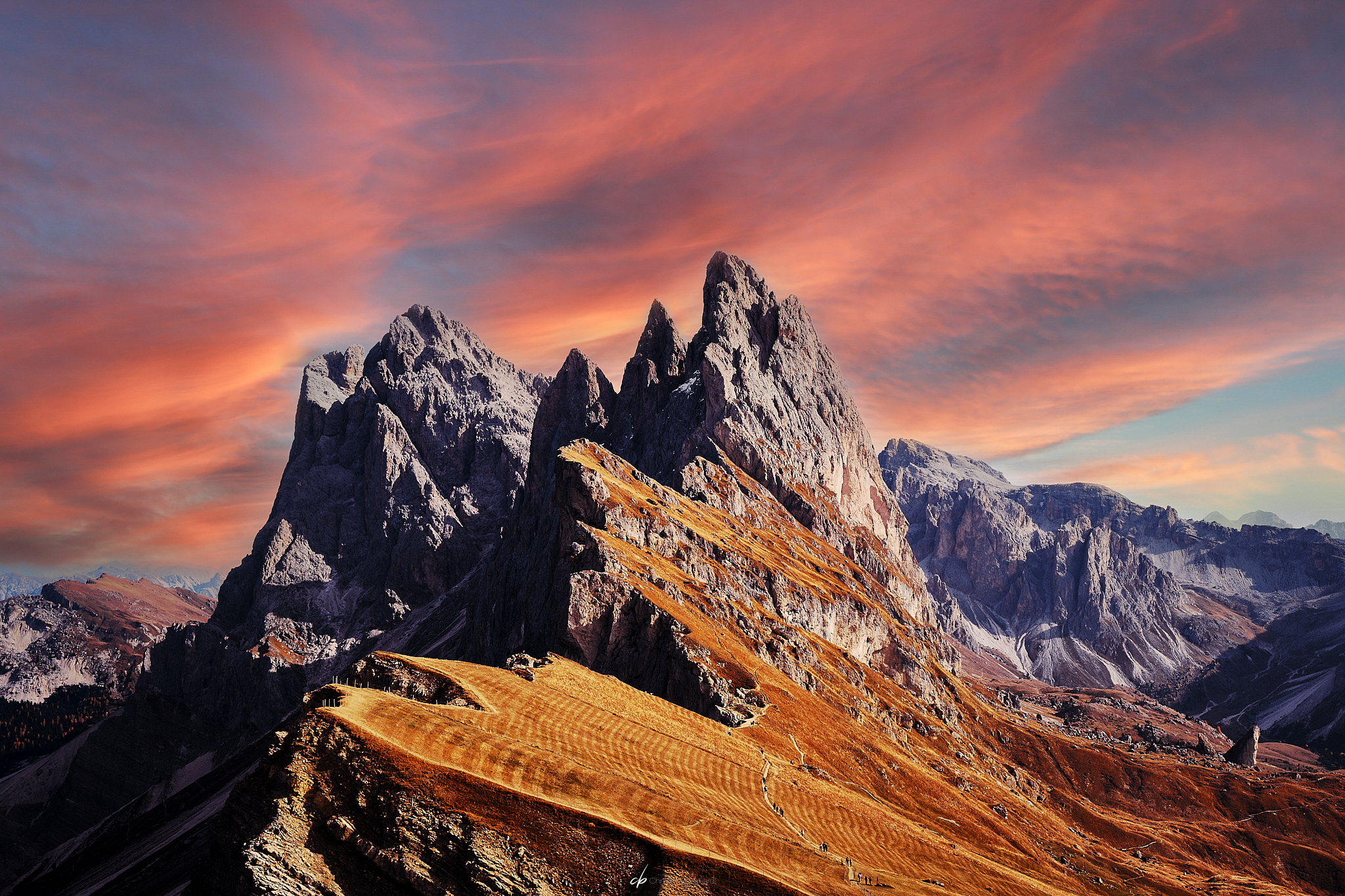 Die beeindruckenden Felsen von Seceda in Südtirol